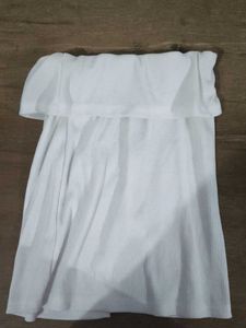 Ribbed Off-Shoulder Pearl Button Top