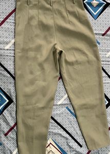 High-Waisted Pleated Trousers(Length-27/half)