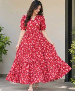 Red Floral Maxi Dress