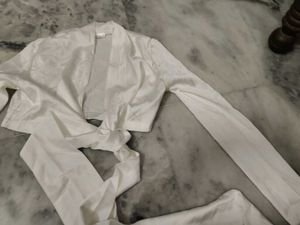 Chic White Wrap Top