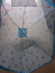 baby Mosquito Net with Blue Floral Print