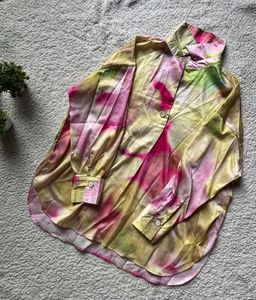 Vibrant Tie-Dye Silky Shirt