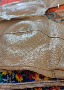 Embroidered Mirror Work  Saree with stitched padde