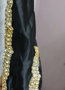 Long Black Gown With Stitched Cancan
