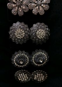 Vintage Silver Tone Earring Set