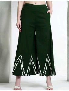 Green Kurta Set with White Trim