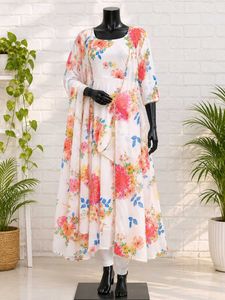 Floral Print Kurta with dupatta