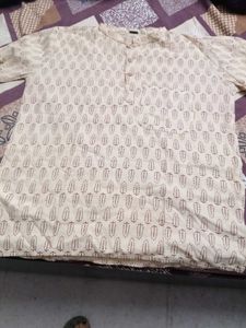 Printed Beige Kurta