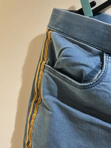 Light Wash Jeans with Side Stripe