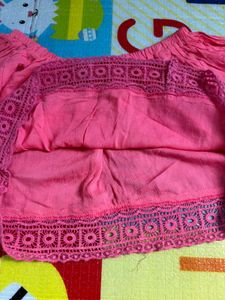 Pink Off-Shoulder Cropped Top