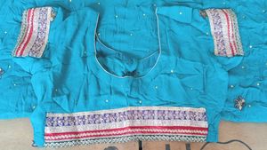 Royal Teal green Saree &amp; Blouse Set