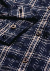 Men's Navy Blue Plaid Shirt