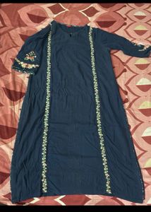 White Ethnic Kurta with Golden Print
