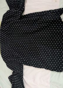 Black Top with White Heart Print