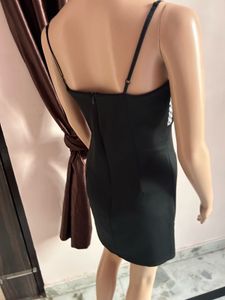 Chic Black Bow Detail Mini Dress