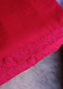 Red chikankari kurta set