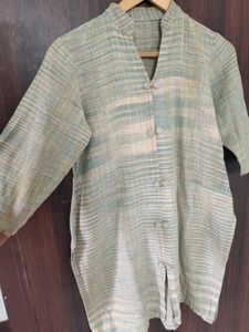 Formal Khadi Type Kurti Or Long Top With Long Sleeves