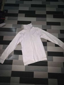 White Turtleneck Long Sleeve Top