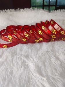 Red &amp; Gold Leaf Design Bangles