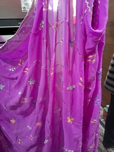 Magenta Embellished Saree