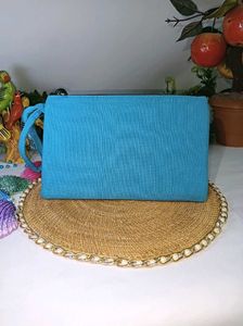 Embroidered Blue Hand Purse