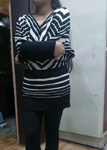 Striped Dolman Sleeve Tunic Top