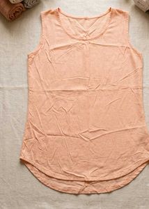 Stylish Sleeveless Pink Marble Print Top