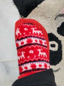 Cozy Red Knit Socks