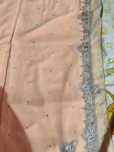 Vintage Old Saree silver thread 60 yrs