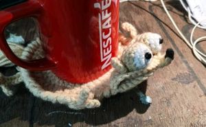 Crochet "Splat" Squirrel Coaster