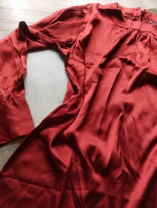 Elegant Rust Satin Blouse