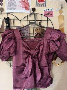Chic Rose Pink Bow Front Top