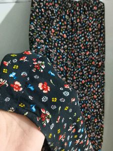 Chic Black Floral Print Maxi Dress