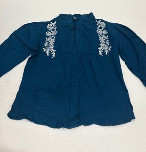 Elegant Embroidered front open Top