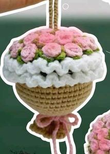 Crochet Flower Mirror Bouquet