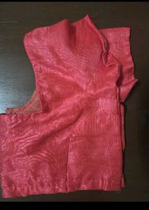 Embroidered pink cotton Silk Saree