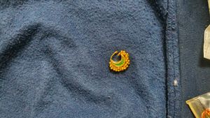 Elegant Gold Nath with Green Stones