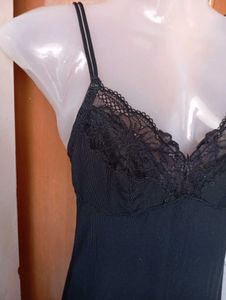 Elegant Lace Trim Slip Dress