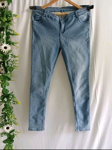 ✨ Slim Fit Light Blue Jeans Plus size