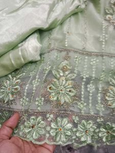 Mint Green Embroidered Shalwar Kameez