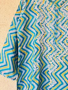Embroidered Chevron Print Kurta