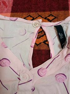 Pink Printed Casual Dress