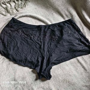 I. Black Lace Trim Sleep Shorts