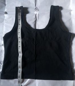 Women Black Crop Top Trendy Casual Sleeveless Tee