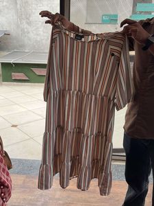 Striped Tiered Midi Dress