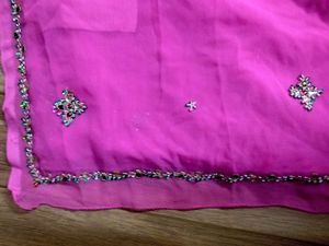 Beautiful Pink Embroidered Dress Material