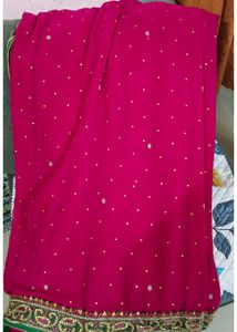 Stunning Pink Embroidered Saree