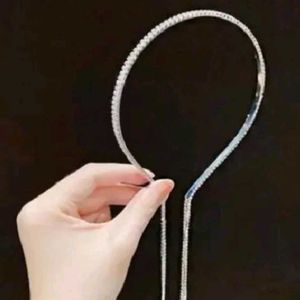 Sparkling Rhinestone Headband with Dangle Chains
