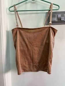 Velvet Ruched Padded Camisole Top