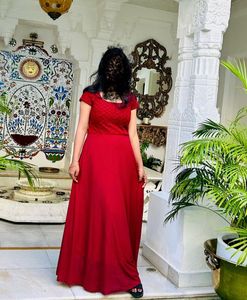 Elegant marron Ethnic Gown